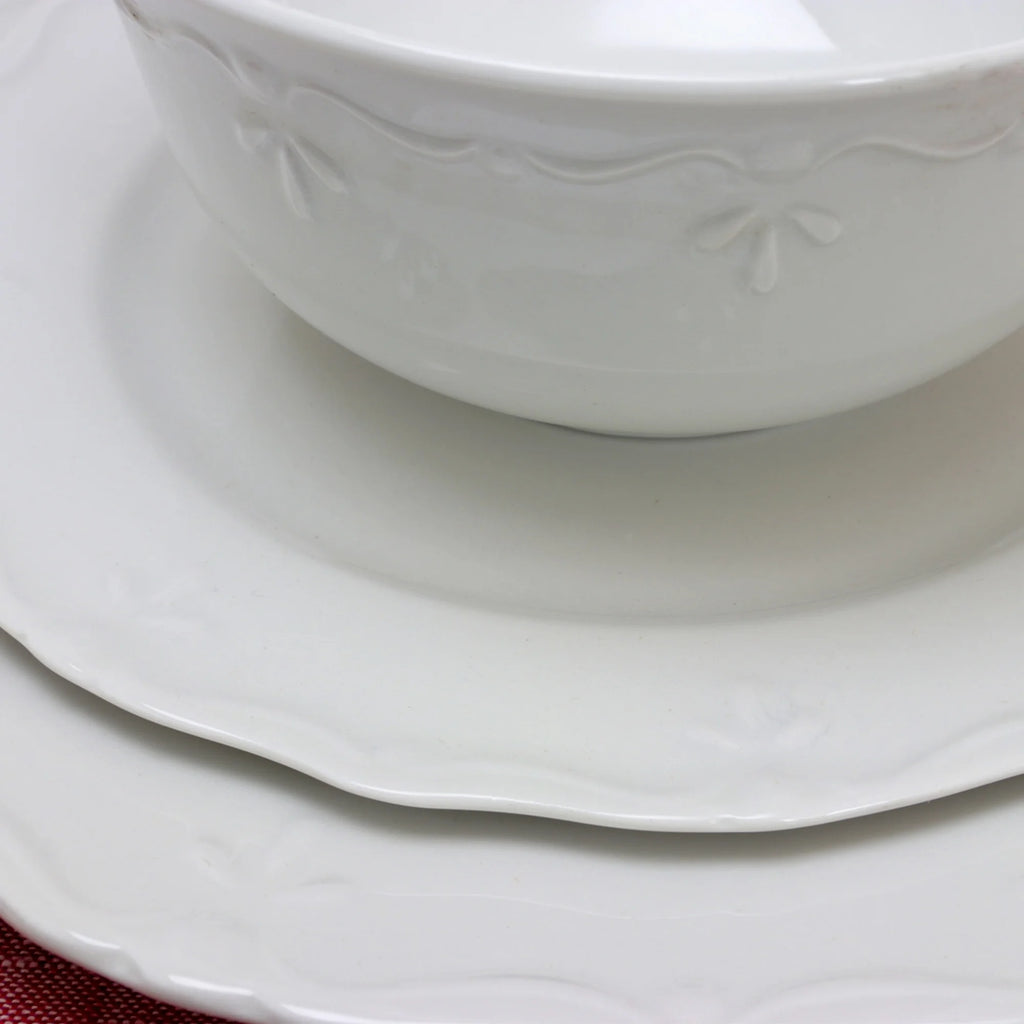 White Set of 12 Dinnerware Set T338885