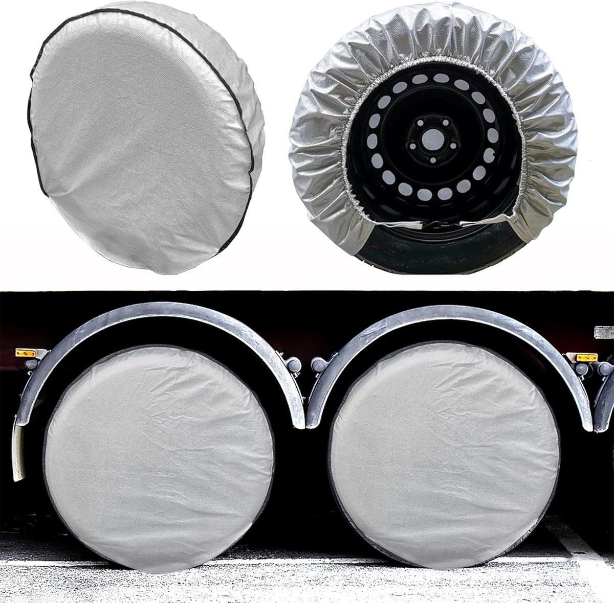 Tire Covers Set of 4, 5 Layer Waterproof Aluminum Film, Fit 30 to 32 Tire Diameter N3483