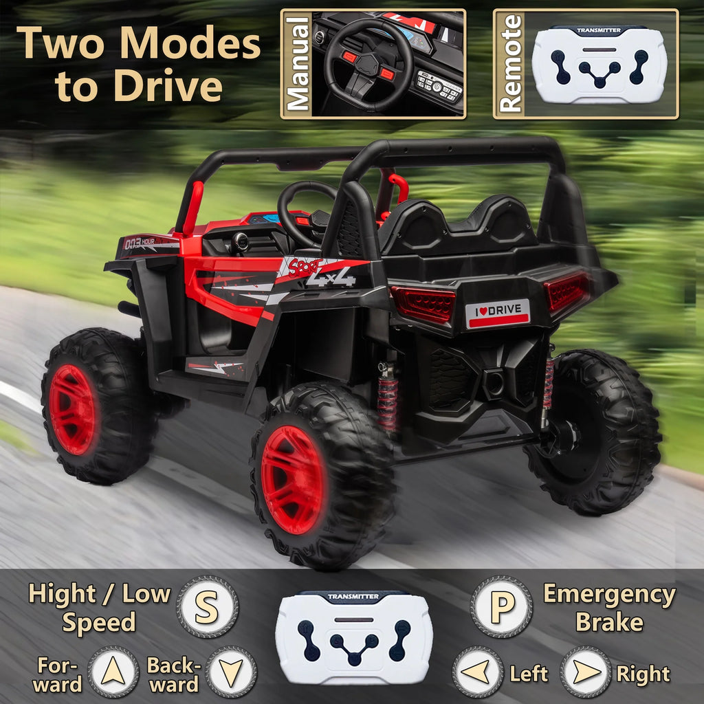 24V 2 Seater 4 Wheel Drive Ride on Truck with Remote Control K42136