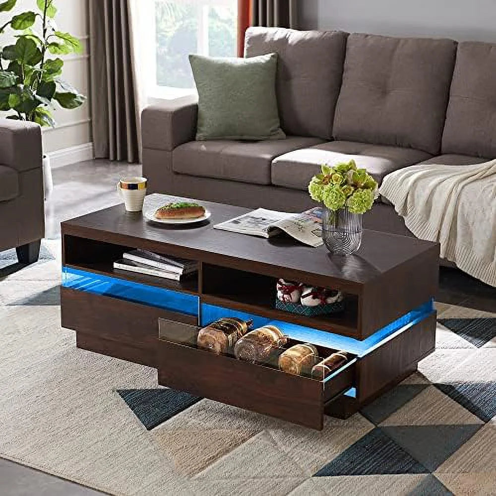 48 Inch LED Coffee Table with 2 Drawers X90447