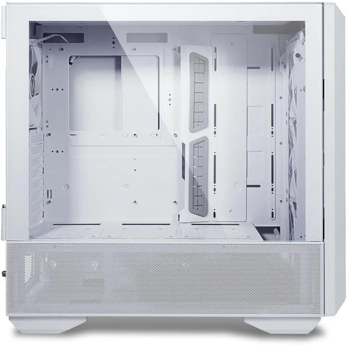 White Full Tower Case with Tempered Glass and 3x140mm PWM Fans N4999