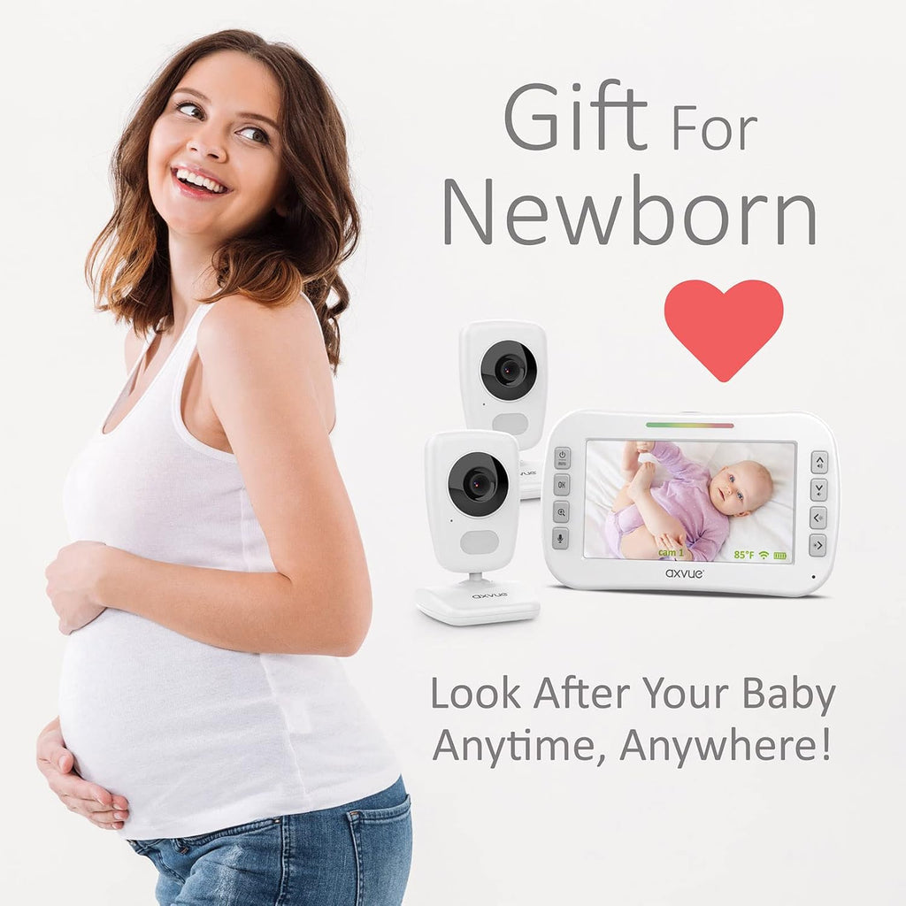 Video Baby Monitor with 5 Screen, Night Vision, Temperature Alert D73409