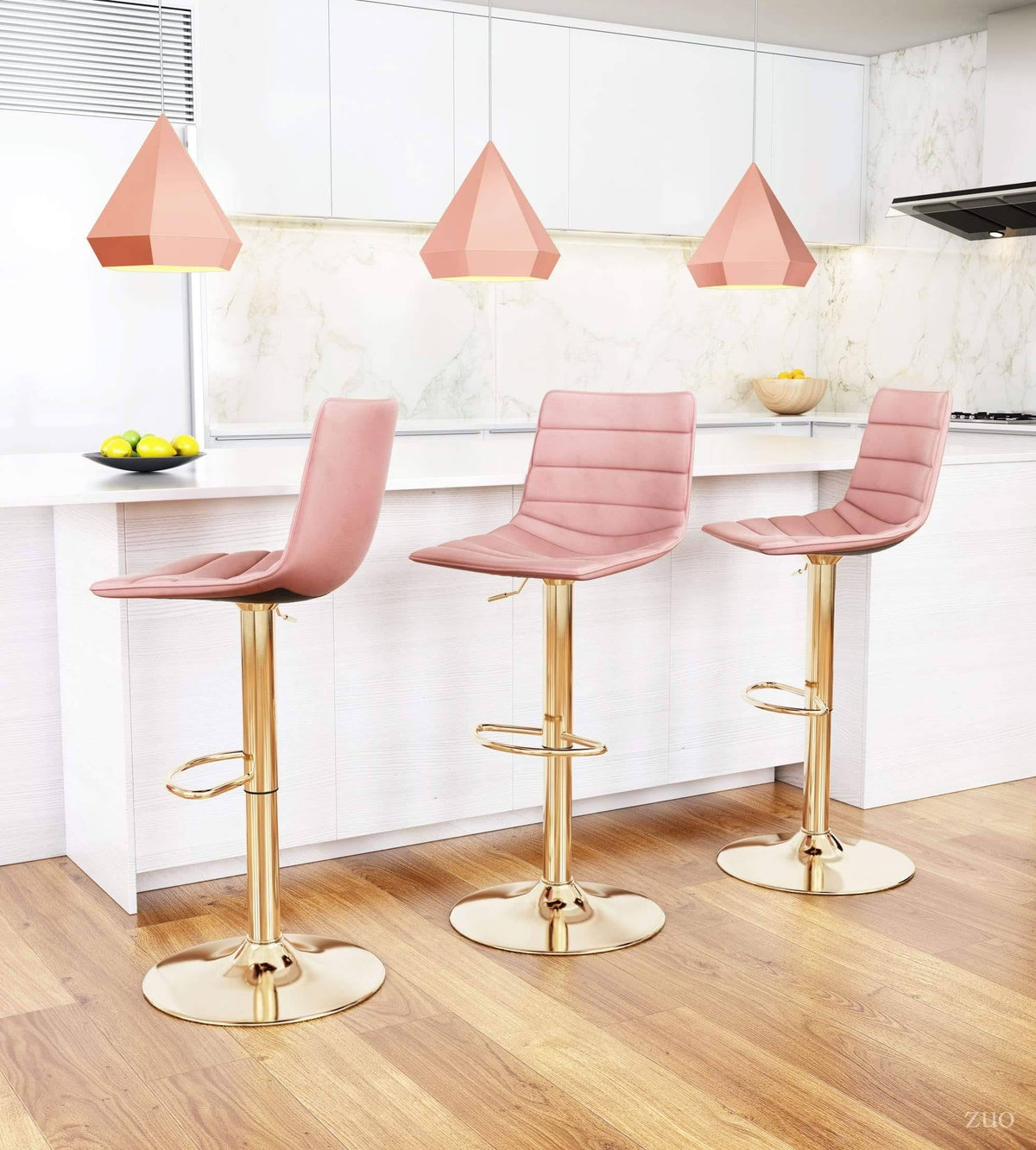 Pink & Gold Bar Chair U361