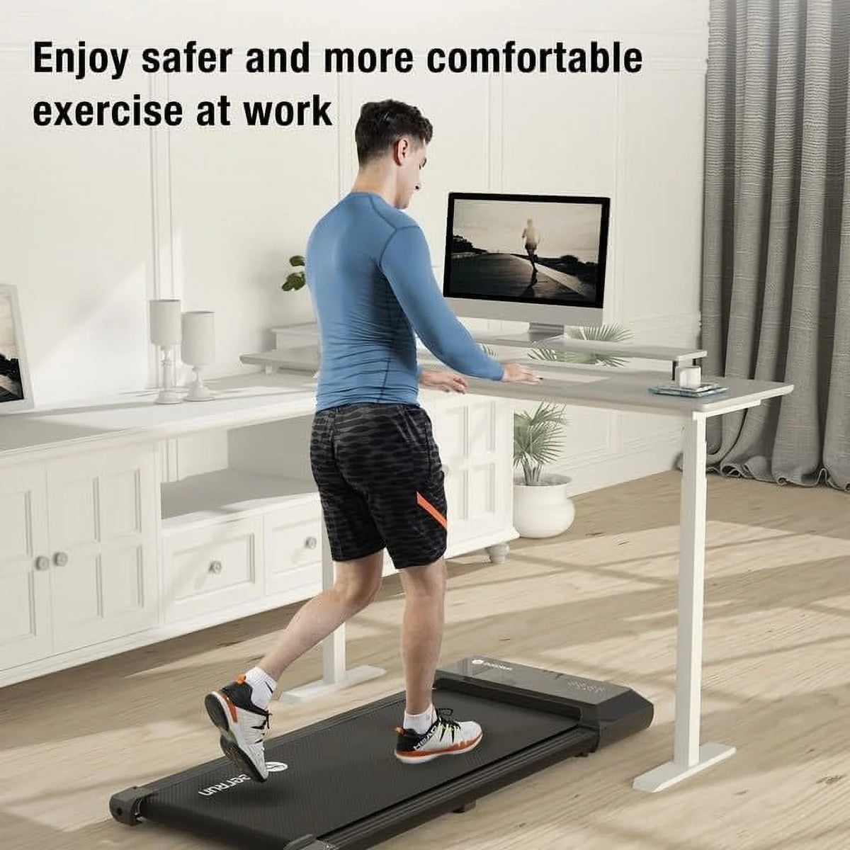 Under Desk Treadmill 2 in 1 Electric Walking Pad 2.5HP T1933