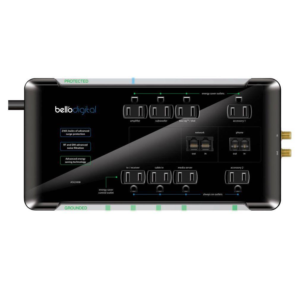 8 Outlet Energy Saving Surge Protector B69698