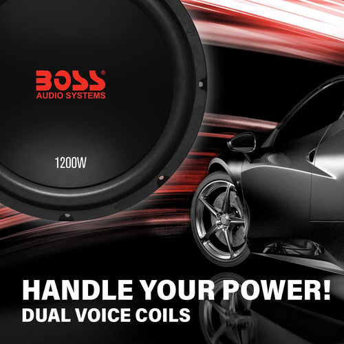 12 Inch Car Subwoofer, 1200 Watts, Dual 4 Ohm Voice Coil, Pack of 2 V6797