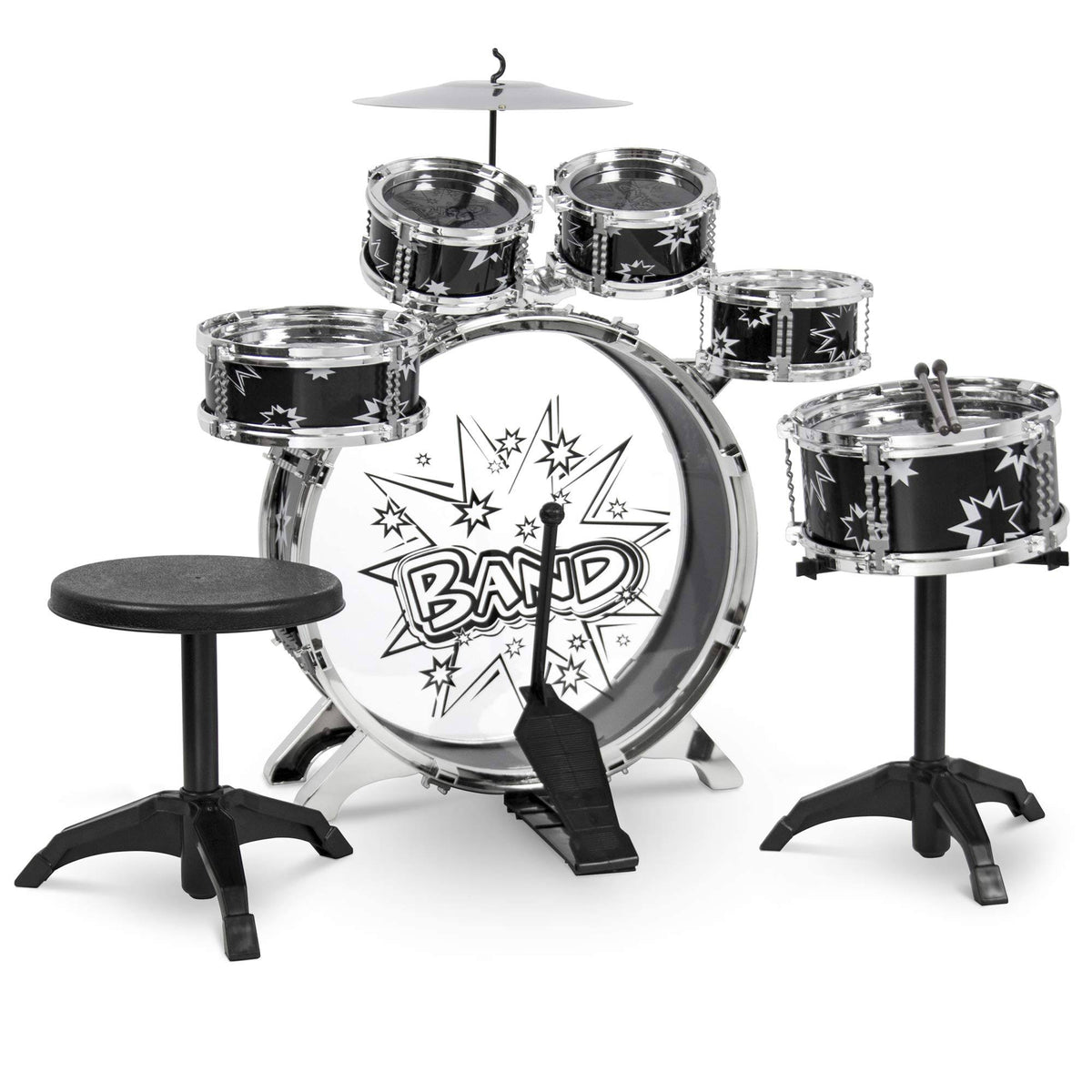 11 Piece Kids Drum Set with Bass Drum D551