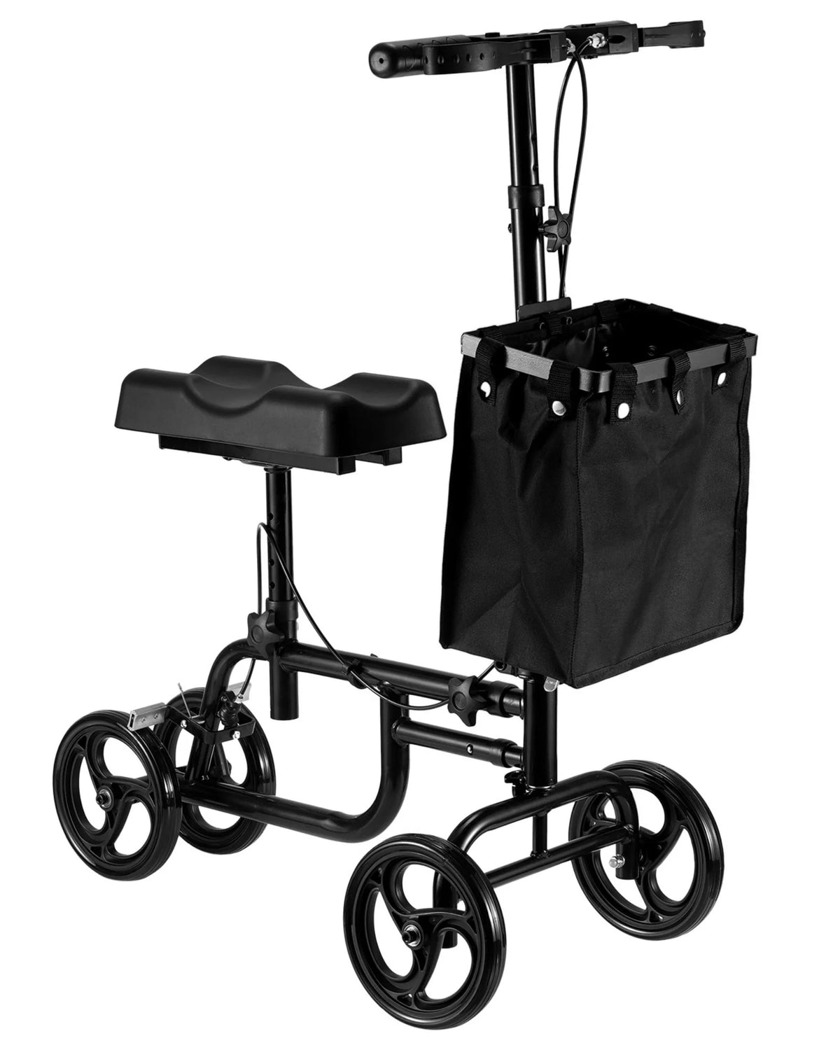 Steerable Knee Walker with Dual Braking System & Storage Basket Z484613