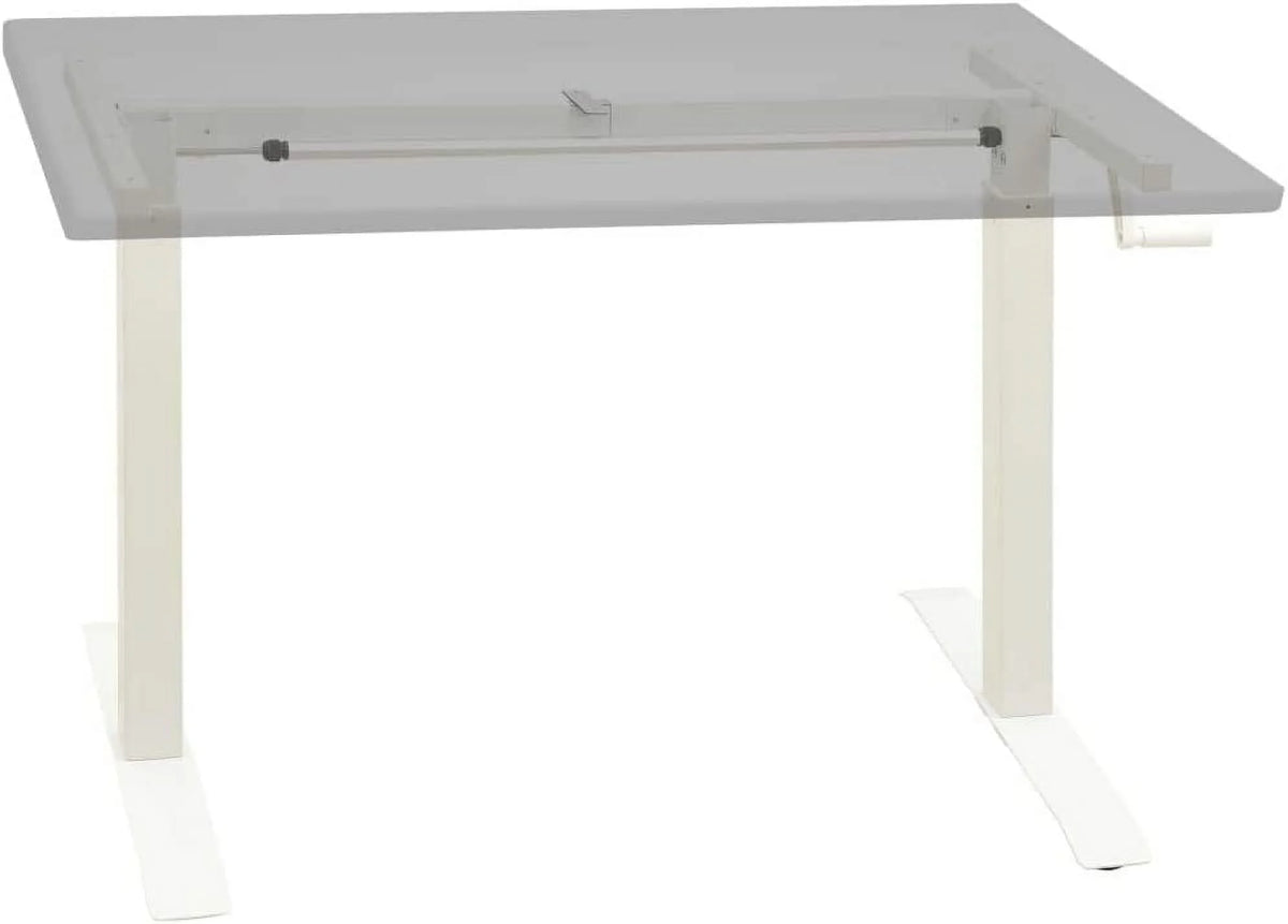 White Adjustable Standing Desk Frame with Crank System E895727
