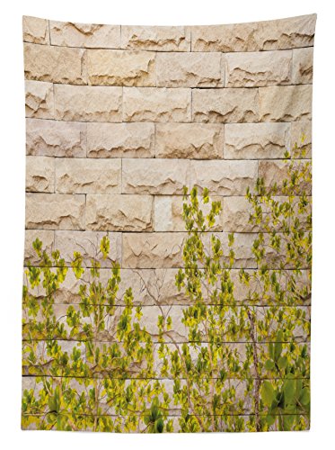 Green White Brick Wall Outdoor Tablecloth F826