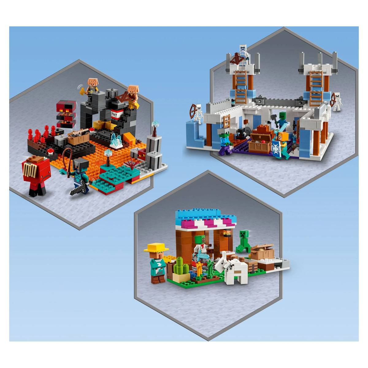 LEGO Minecraft The Nether Bastion Set 21185 Battle Action Toy with Mob Figures Y66958
