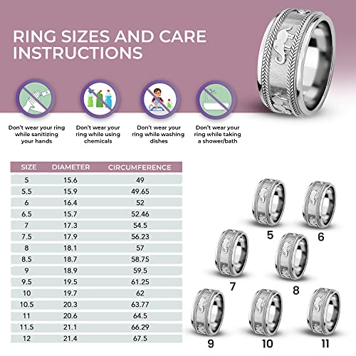 925 Sterling Silver Fidget Ring Spinner Ring Moon Star Platinum Plated Jewelry Y84473