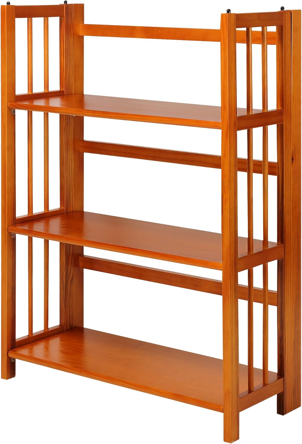 3-Shelf Folding Stackable Bookcase Natural L473308