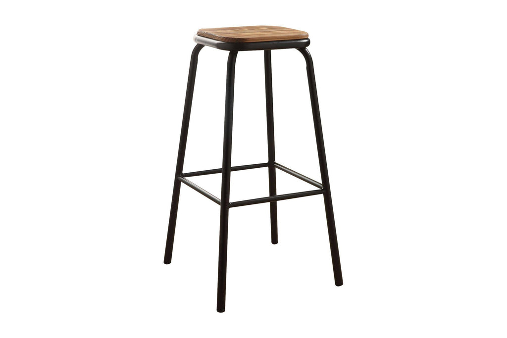 Natural & Black Bar Stool Set of 2 U7523