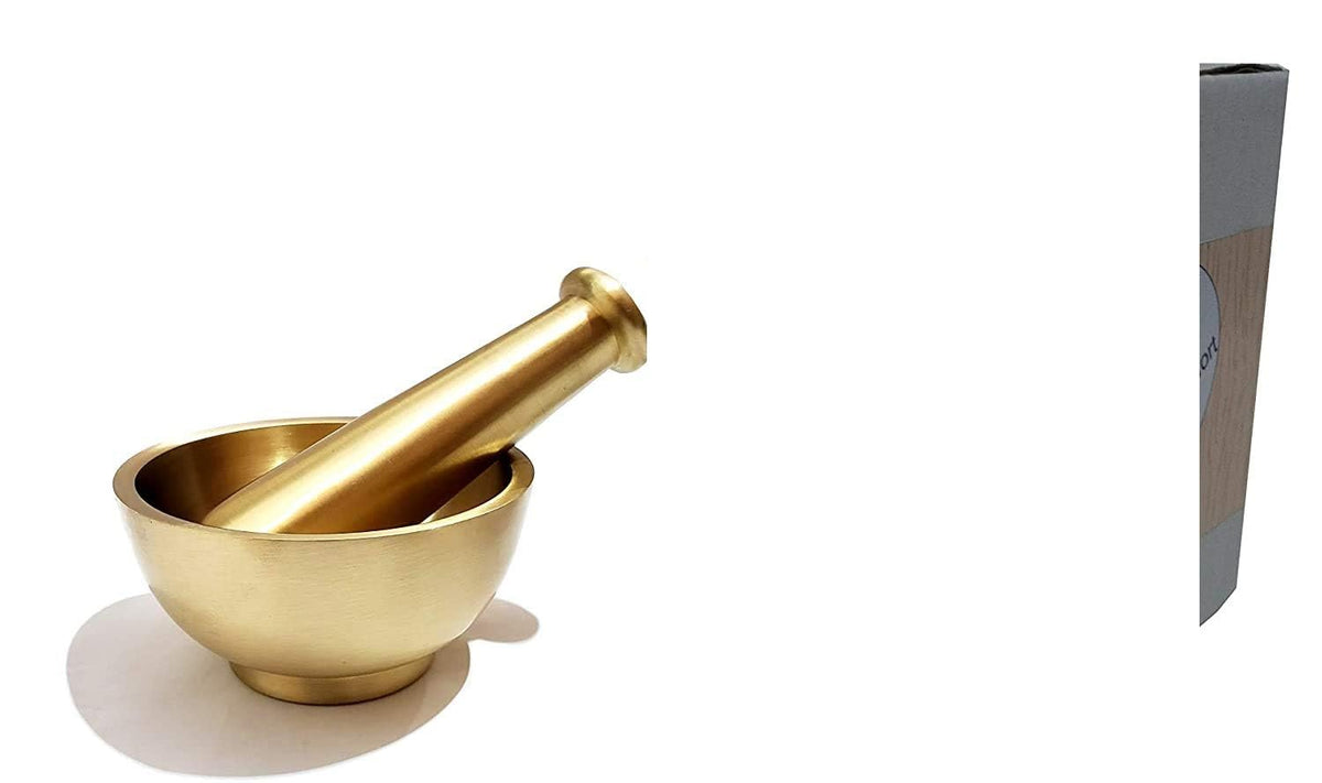Brass Mortar Pestle Set, 4.5 Inches Q992
