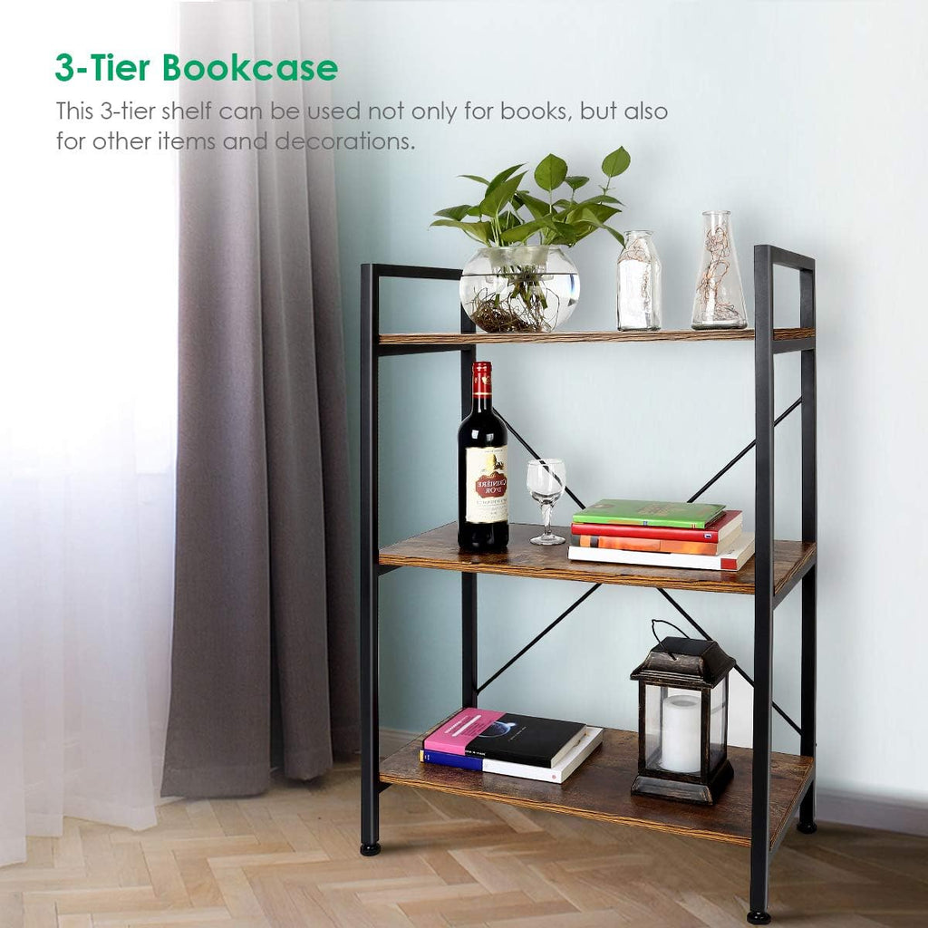 3-Tier Wood and Metal Bookshelf D154453
