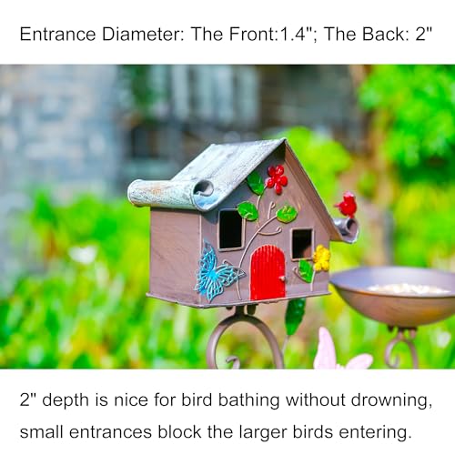 57" Metal Bird Houses with Pole and Stake I881210