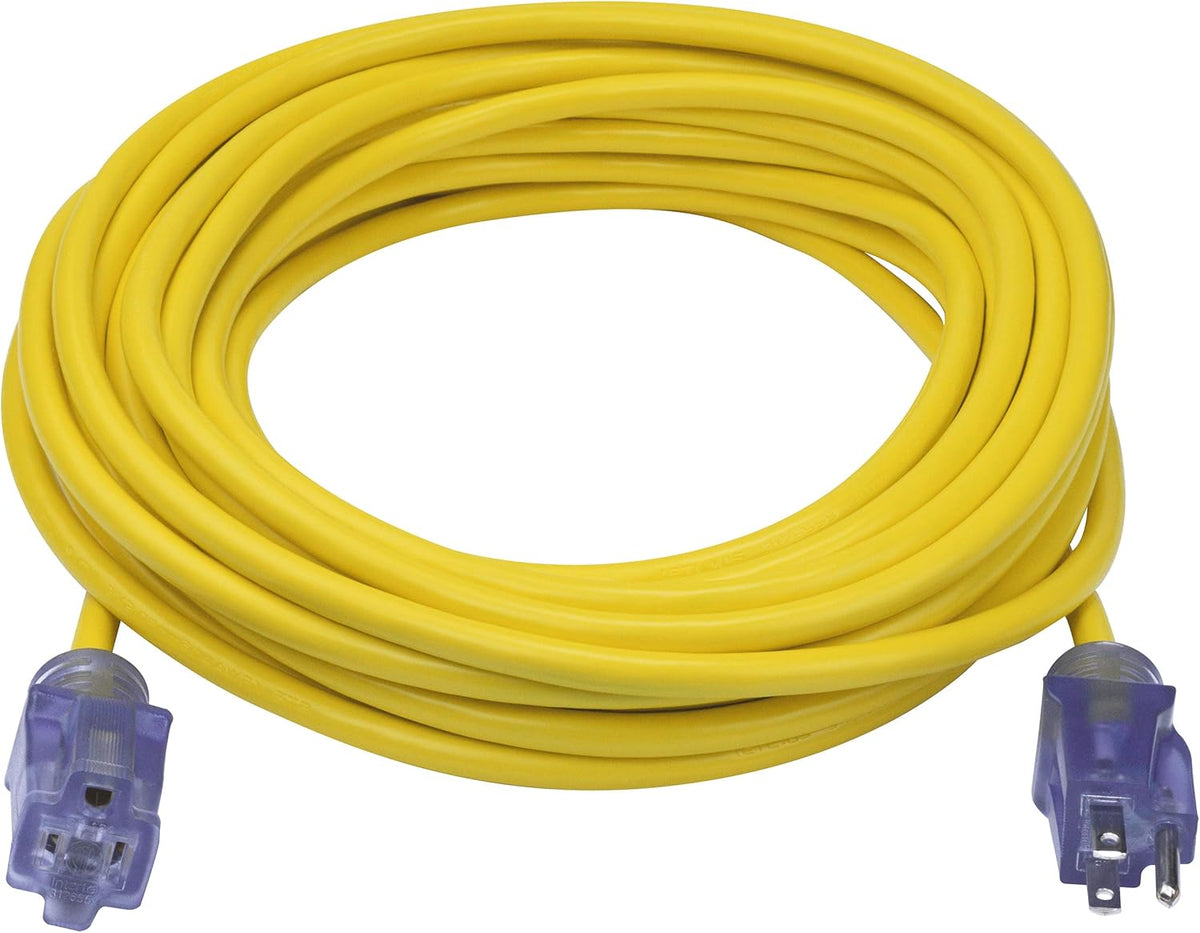 100ft 14/3 SJTW Blue Extreme Cold Weather Extension Cord with Power Indicator Light D497