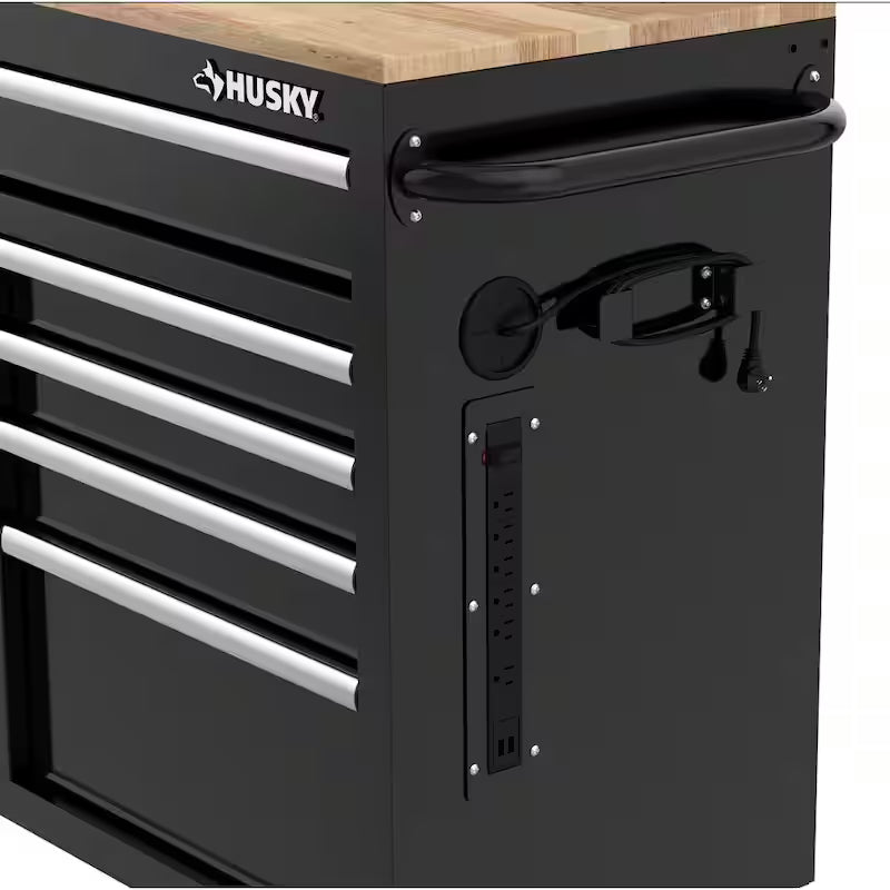 46 in. Gloss Black Mobile Workbench Cabinet G802558