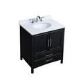 30 in. Espresso Bath Vanity with White Cultured Marble Top and White Basin Y24380