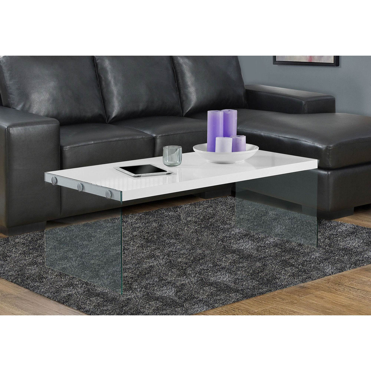 Contemporary Tempered Glass Coffee Table Y93275