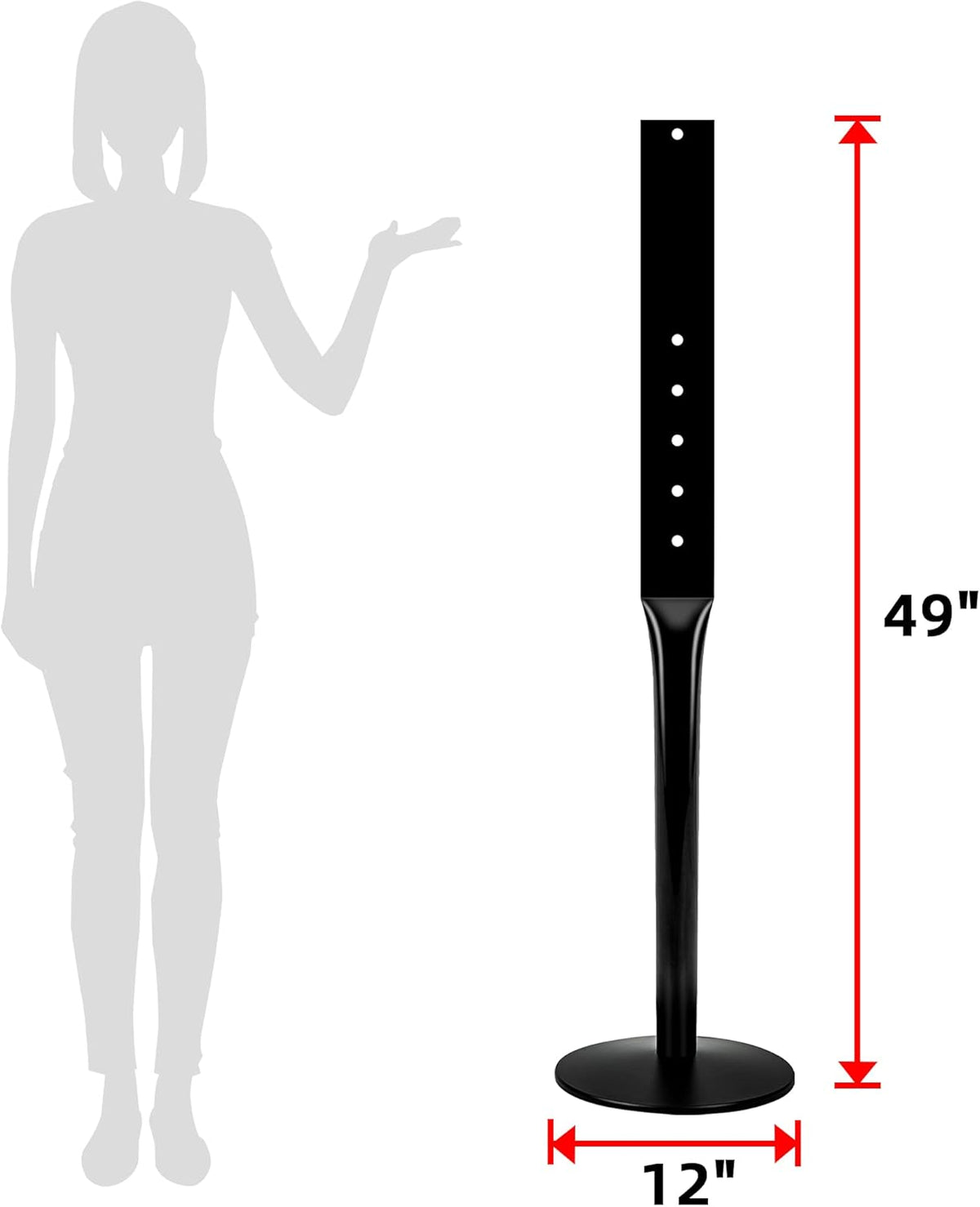 Heavy Duty Cast Iron Sign Base with 12 Diameter Bottom Round Base, 48 Movable Sign Stand Pack of 2 E870807