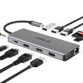 12-in-1 USB C Hub with Ethernet, 4K, 2 HDMI, VGA, USB3.0, USB2.0, 79W PD 3.0, SD/TF Card Reader, Mic/Audio H8484