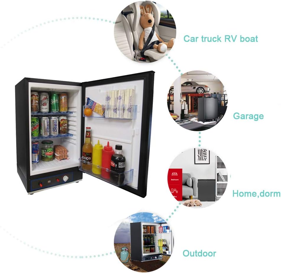 Black 3 Way Propane Refrigerator 2.1 Cu.Ft A11707