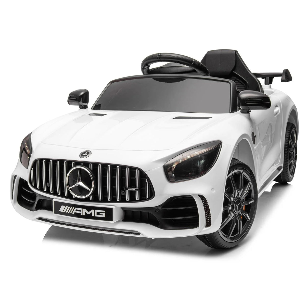 12V Electric Ride on Car Toy with Remote Control, LED Lights, Black W235426