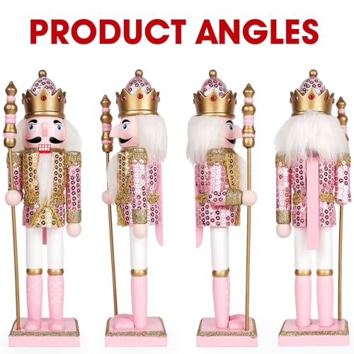 Pink Wooden Nutcracker Figure, 12” V101