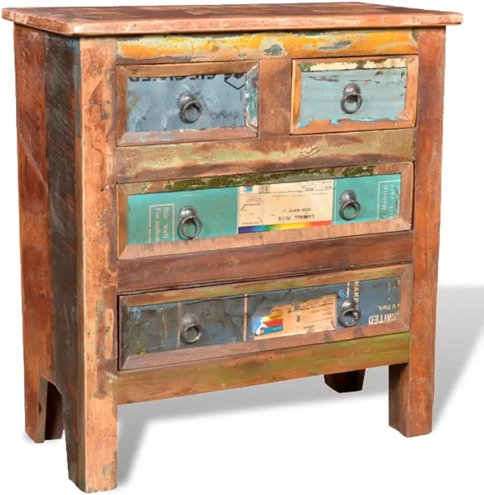 Solid Reclaimed Wood Cabinet 4 Drawers S434