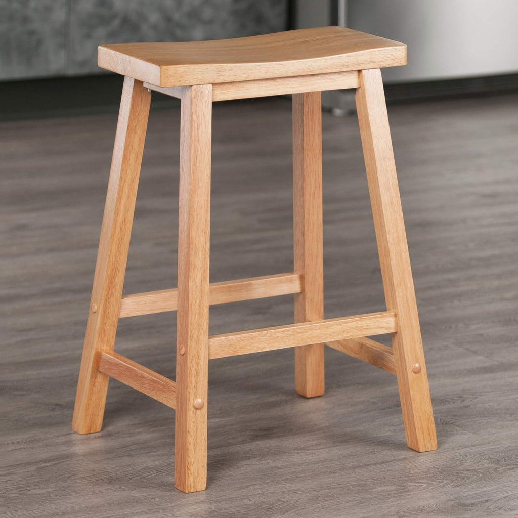 Natural Wood Drop-Leaf Kitchen Cart & Stool T5121