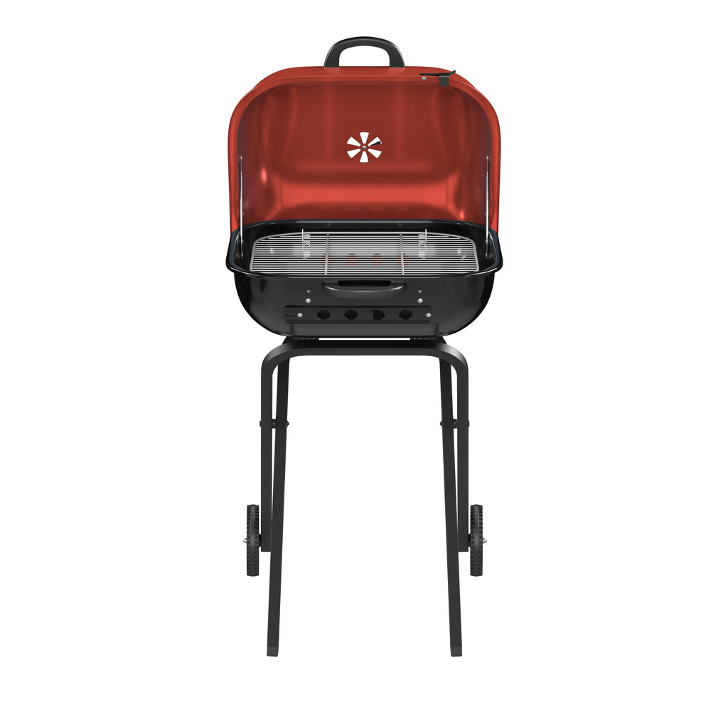 Red Portable Steel Charcoal Grill C760