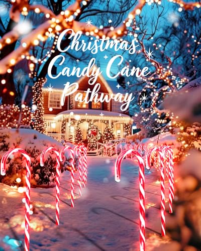 24 Pack Solar Christmas Candy Cane Lights with 168 Warm Lights L53098