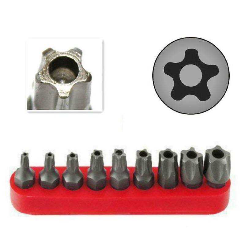 9pc Torx Star 5 Point Security Tamper Proof J6517