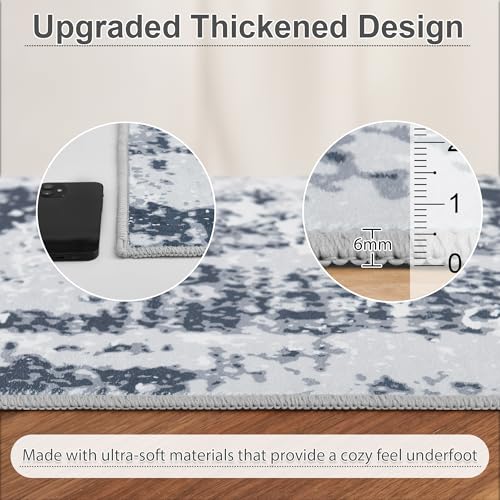 8x10 ft Grey Faux Wool Non Slip Area Rug G8454
