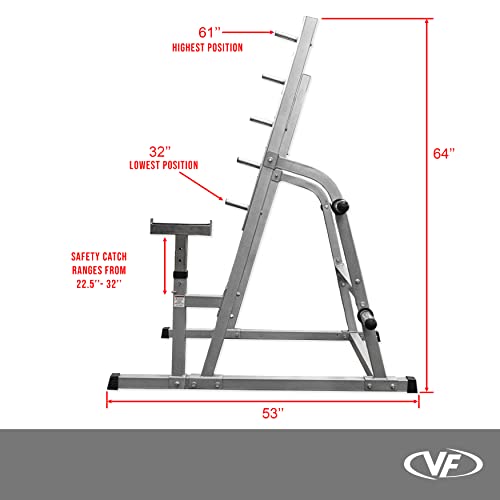 Adjustable Spotter Arms Half Power Cage Bench Press and Squat Rack Combo L1124