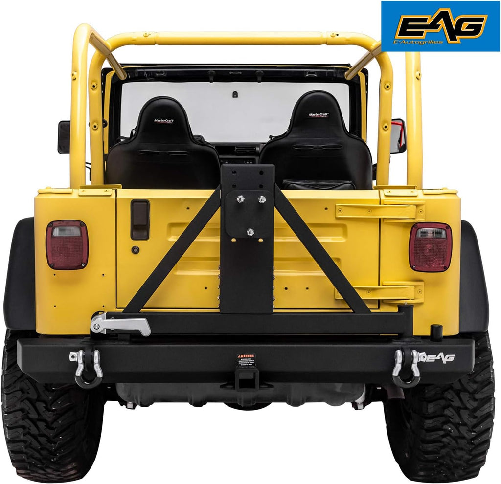 Black Textured Rear Bumper with Tire Carrier E1974