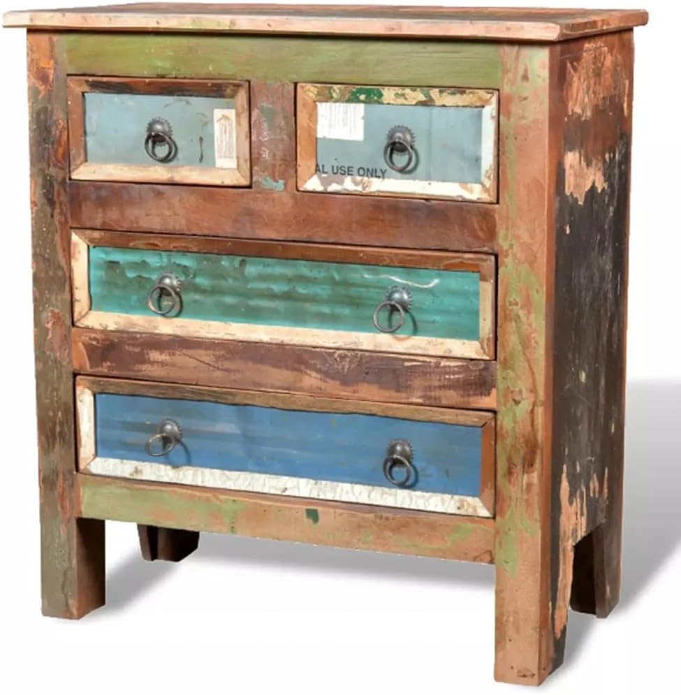 Solid Reclaimed Wood Cabinet 4 Drawers S434