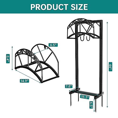 Black Freestanding Metal Hose Holder Holds 150-feet Hose E92600