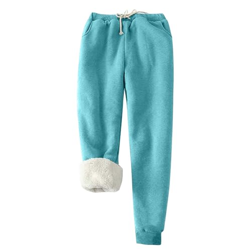 Fleece Loose Solid Color Thickened Plush Sports Trousers with Pockets L93640