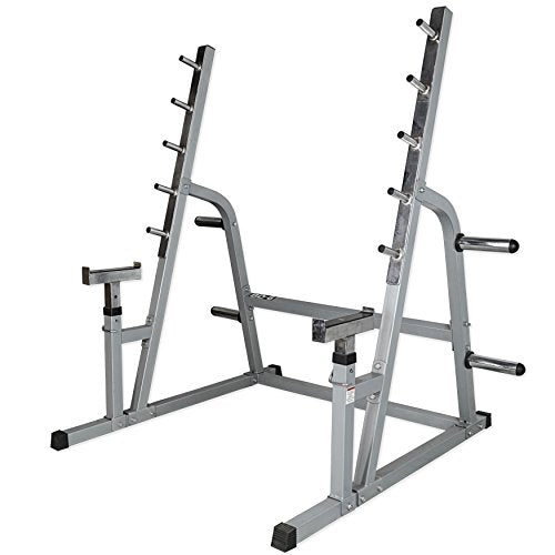 Adjustable Spotter Arms Half Power Cage Bench Press and Squat Rack Combo L1124