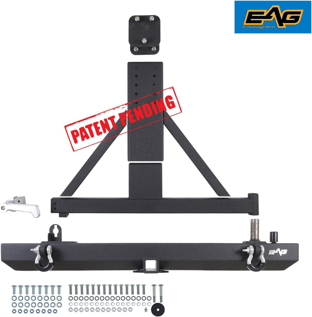 Black Textured Rear Bumper with Tire Carrier E1974