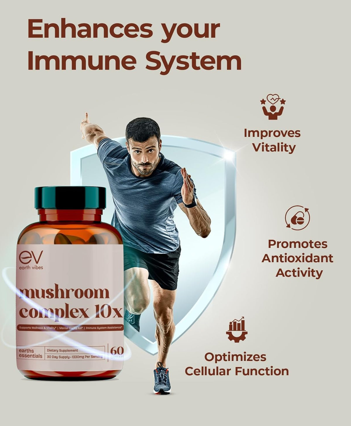 60 Vegan Capsules Mushroom Complex Y3717