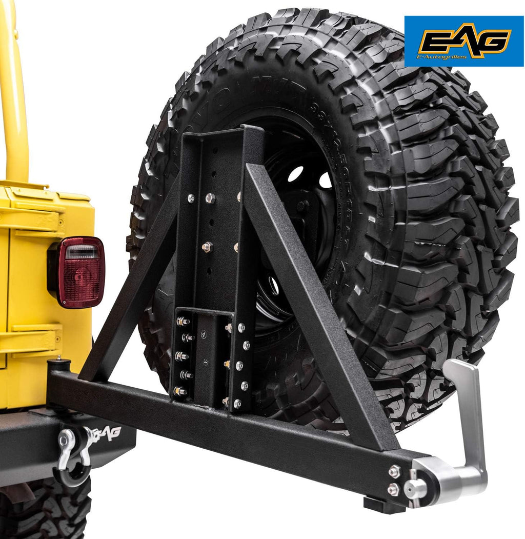 Black Textured Rear Bumper with Tire Carrier E1974