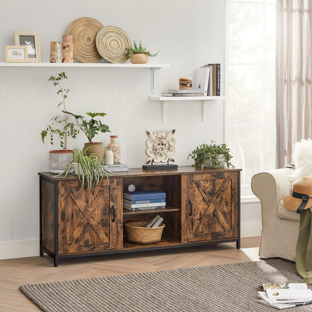 Farmhouse TV Cabinet with Adjustable Shelves I35988