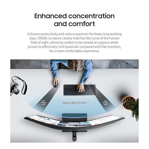 34-Inch Ultrawide QHD Curved Monitor, 100Hz, USB-C, HDR10, Height Adjustable Stand, Black X40345