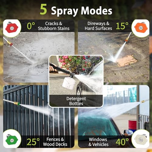 4000 PSI Electric Pressure Washer, 1900W Motor, 4 Adjustable Nozzles, 32.81ft Hose, Foam Cannon I1364