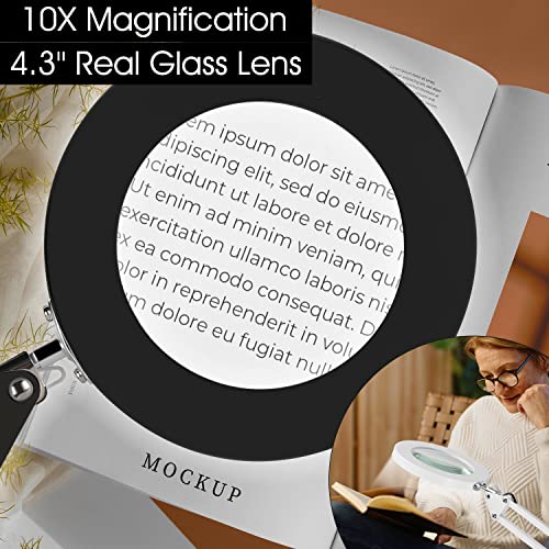 10X Magnifying Desk Lamp with Clamp, White I285