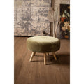 Velvet Ottoman with Wooden Legs R335877